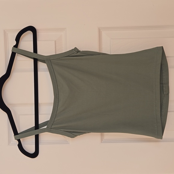 Sage Green Ribbed Faux Button Tank Top XS Minimalist Shein - Picture 4 of 10